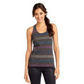 District  Juniors Reverse Striped Scrunched Back Tank Top